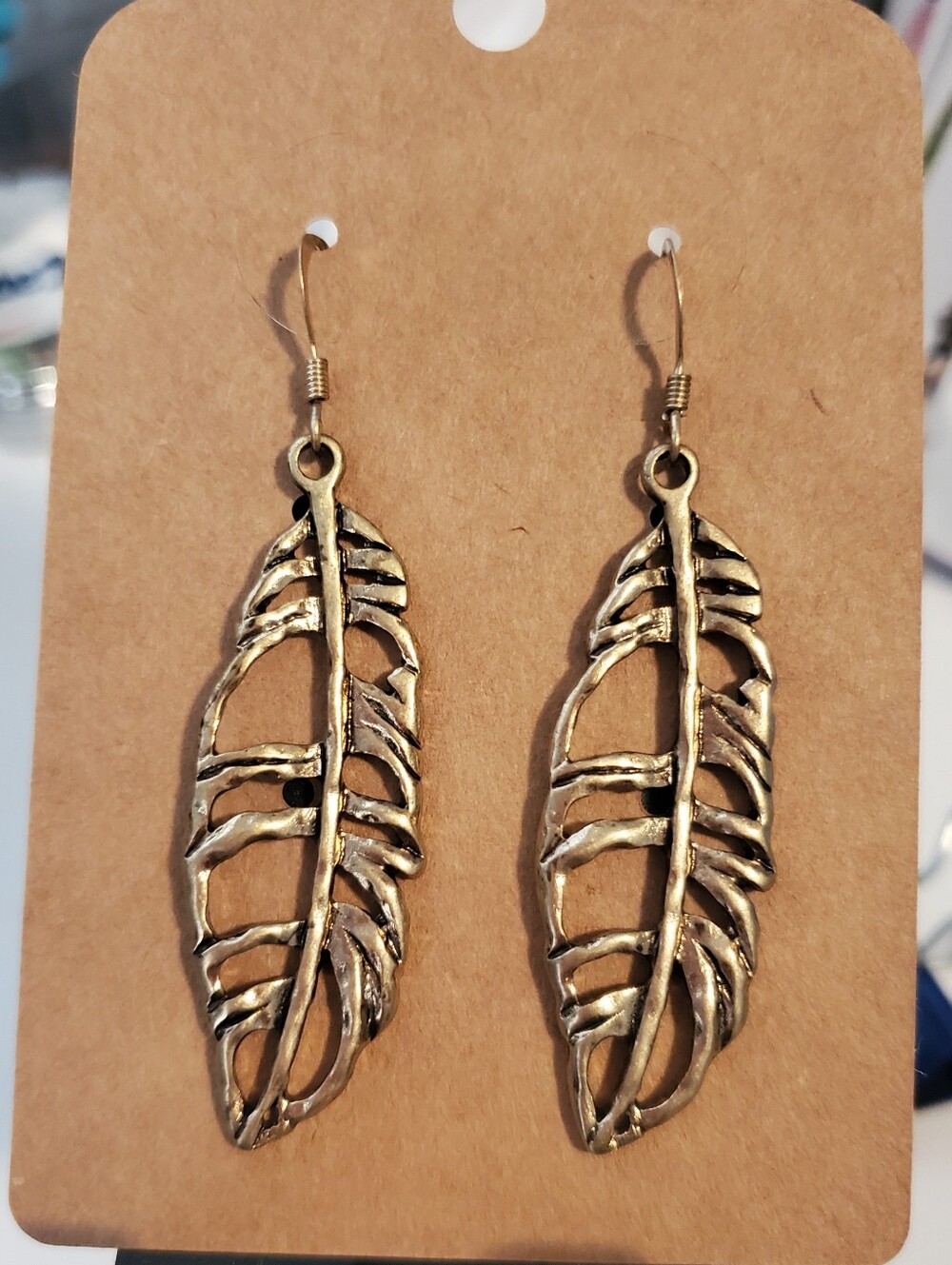 Gold Leaf Drop Earrings